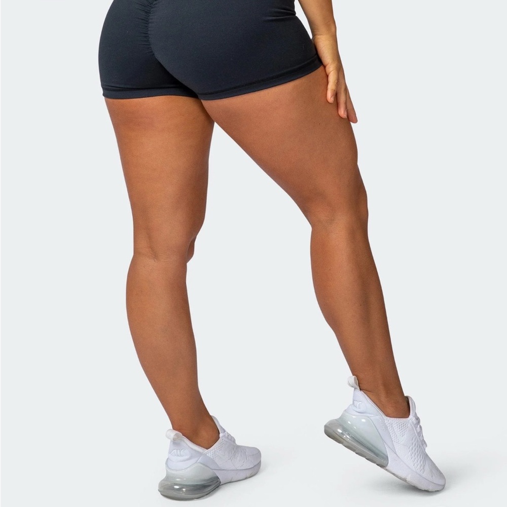 Muscle Nation Navy Blue Scrunch Butt 3” Shorts